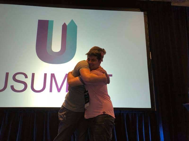 Jonathan Mifsud U Summit with Brent Weaver Hug